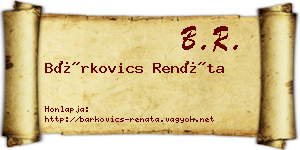 Bárkovics Renáta névjegykártya